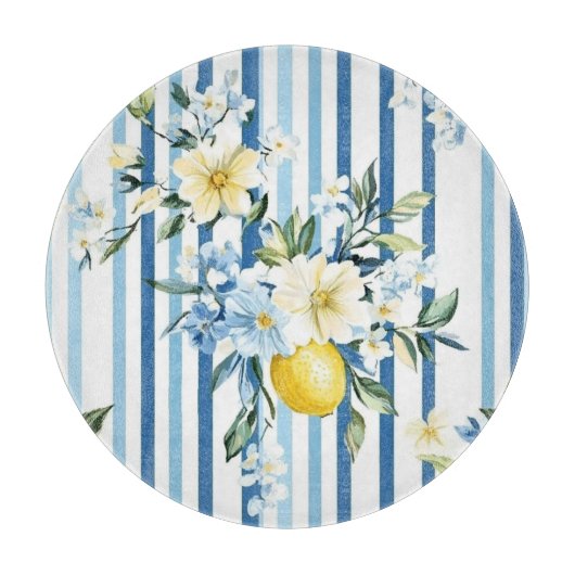 Shabby Chic Lemon Floral Series Design #1 カッティングボード (正面)