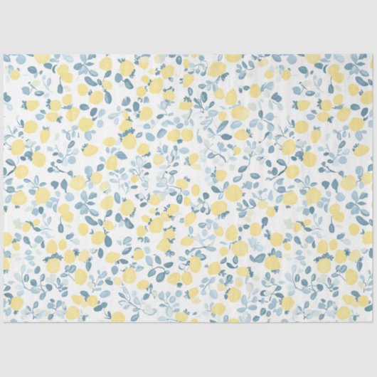 Shabby Chic Lemon Floral Series Design #4 薄葉紙 (正面)