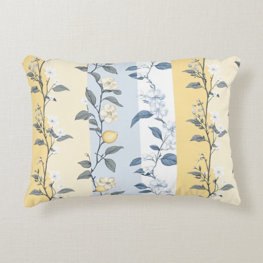 Shabby Chic Lemon Floral Series Design #9 アクセントクッション (正面)