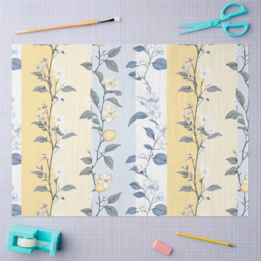 Shabby Chic Lemon Floral Series Design #9 薄葉紙 (クラフト)