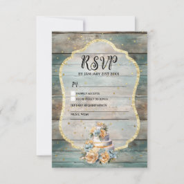 Shabby Chic Pastel Wood RSVP card