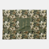Shabby Chic Personalized Sage Green Towel Accent キッチンタオル (横)