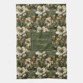 Shabby Chic Personalized Sage Green Towel Accent キッチンタオル (縦)