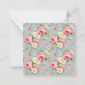 Shabby Chic Pink Peony Floral Personalized ノートカード (裏面)