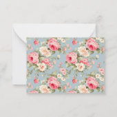 Shabby Chic Pink Peony Floral Personalized ノートカード (裏面)