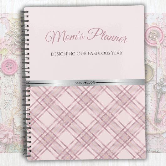 Shabby Chic Pink Plaid Mom’s Fabulous Year Planner プランナー手帳