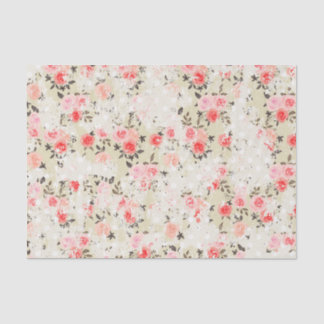 Shabby Chic Pink Roses Beige Polka Dots 薄葉紙