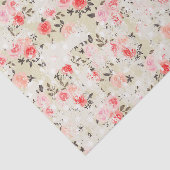 Shabby Chic Pink Roses Beige Polka Dots 薄葉紙 (詳細)
