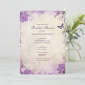 Shabby Chic Purple Lavender Floral Bridal Shower 招待状 (スタンド正面)