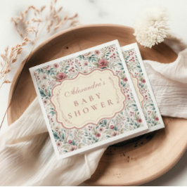 Shabby Chic Rose Garden Baby Shower スタンダードカクテルナプキン