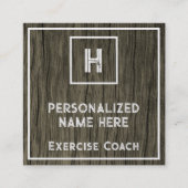 Shabby Chic & Rustic Exercise Coach Business Card スクエア名刺 (正面)