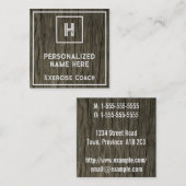 Shabby Chic & Rustic Exercise Coach Business Card スクエア名刺 (正面/裏面)