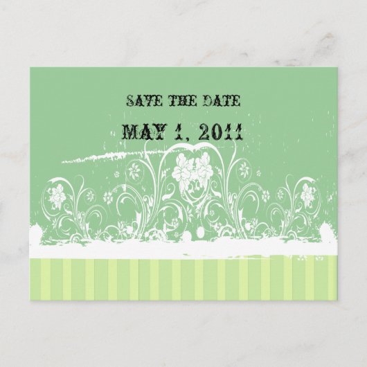 Shabby Chic Save the Date 案内ポストカード (正面)