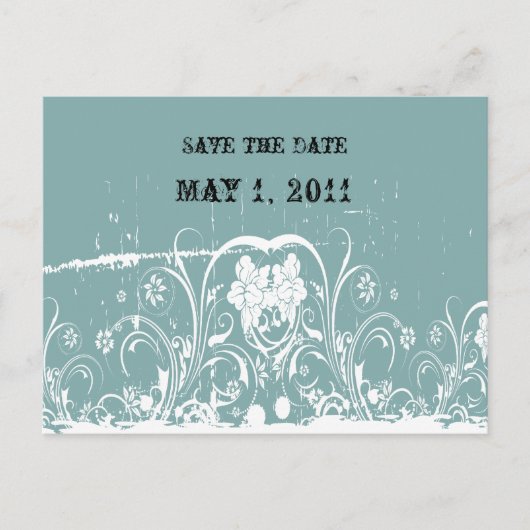 Shabby Chic Save the Date 案内ポストカード (正面)