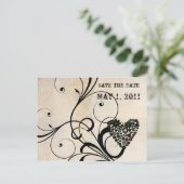 Shabby Chic Save the Date 案内ポストカード (スタンド正面)