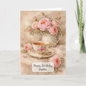 Shabby Chic Tea Cup with Roses カード (正面)