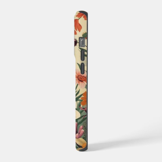 Shabby chic vintage antique wildflower  iPhoneケース (左側面)