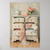 Shabby Chic Vintage Dresser ポスター (正面)