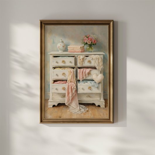 Shabby Chic Vintage Dresser ポスター