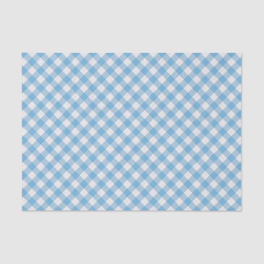Shabby Chic White Cyan Sky Blue Gingham 薄葉紙 (正面)