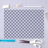Shabby Chic White Purple Dark Blue Purple Gingham 薄葉紙 (クラフト)