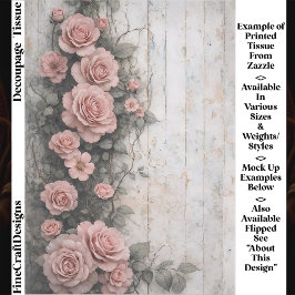 Shabby Climbing Pale Pink Roses FD9L Decoupage 薄葉紙