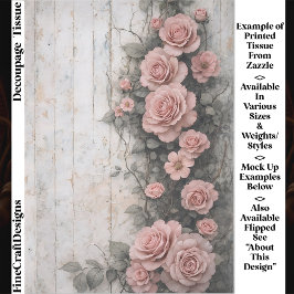 Shabby Climbing Pale Pink Roses FD9R Decoupage 薄葉紙