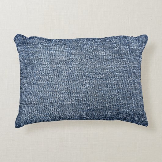Shabby denim：ブルージーンズのテクスチャ アクセントクッション (正面)