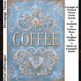 Shabby French Style Coffee Cafe Sign EY6 Decoupage 薄葉紙