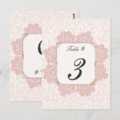 Shabby Pinkのテービクトリアンブル結婚ナンバーカード ポストカード (正面/裏面)