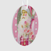 Shabby Rose Chic Pink Santa Romantic Santa オーナメント (正面)