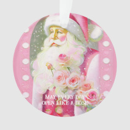 Shabby Rose Chic Pink Santa Romantic Santa オーナメント