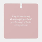 Shabby Rose Pink Chic Victorian Santa Claus メタルオーナメント (裏面)