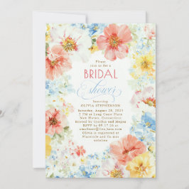 Shabby Vintage Floral Boho Elegant Bridal Shower 招待状