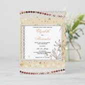 Shabby vintage pastel floral lace Wedding  招待状 (スタンド正面)