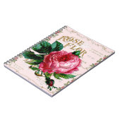 SHABBYCHIC英語バラヴィンテージピンク ノートブック (左側)