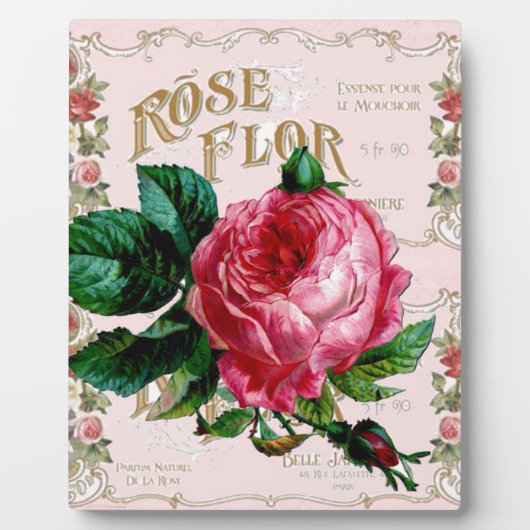 SHABBYCHIC英語バラヴィンテージピンク フォトプラーク (正面)