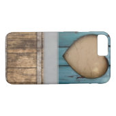 ShabbyChic Blue、ピンクのハートアクセサリー、名前を追加 Case-Mate iPhoneケース (裏面(横))