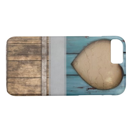 ShabbyChic Blue、ピンクのハートアクセサリー、名前を追加 Case-Mate iPhoneケース (裏面(横))