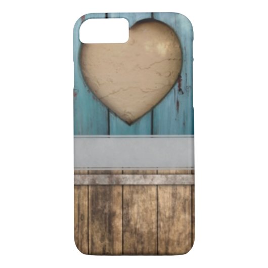 ShabbyChic Blue、ピンクのハートアクセサリー、名前を追加 Case-Mate iPhoneケース (裏面)