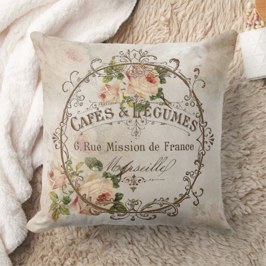 ShabbyVintageRoses – 枕 (ブランケット)