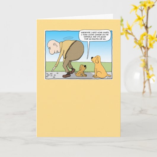 Shadeおもしろい犬カードの誕生日 カード (黄色い花)