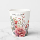 Shade Of Blush Pink Peach Dusty Blue Wedding 紙コップ (正面)