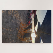 Shaded Beach Seating at Sunset ジグソーパズル (横)