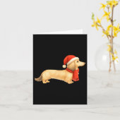 Shaded Cream Christmas Dachshund Dog Mom Funny Cut カード (黄色い花)