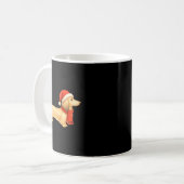 Shaded Cream Christmas Dachshund Dog Mom Funny Cut コーヒーマグカップ (正面左)