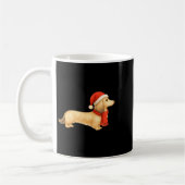 Shaded Cream Christmas Dachshund Dog Mom Funny Cut コーヒーマグカップ (左)
