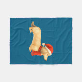 Shaded Cream Christmas Dachshund Dog Mom Funny Cut フリースブランケット (正面(横))