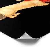 Shaded Cream Christmas Dachshund Dog Mom Funny Cut ポスター (角)