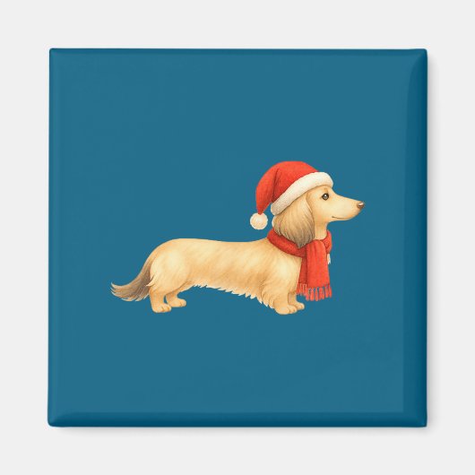 Shaded Cream Christmas Dachshund Dog Mom Funny Cut マグネット (正面)